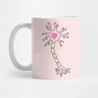 Neuron Heart Pink Brown Mug